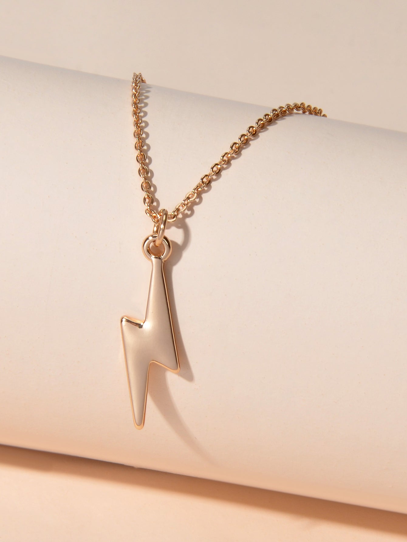 Gold Color Lightning Bolt Flash Charm Necklace Thunder Pendant Chain Collar Gift