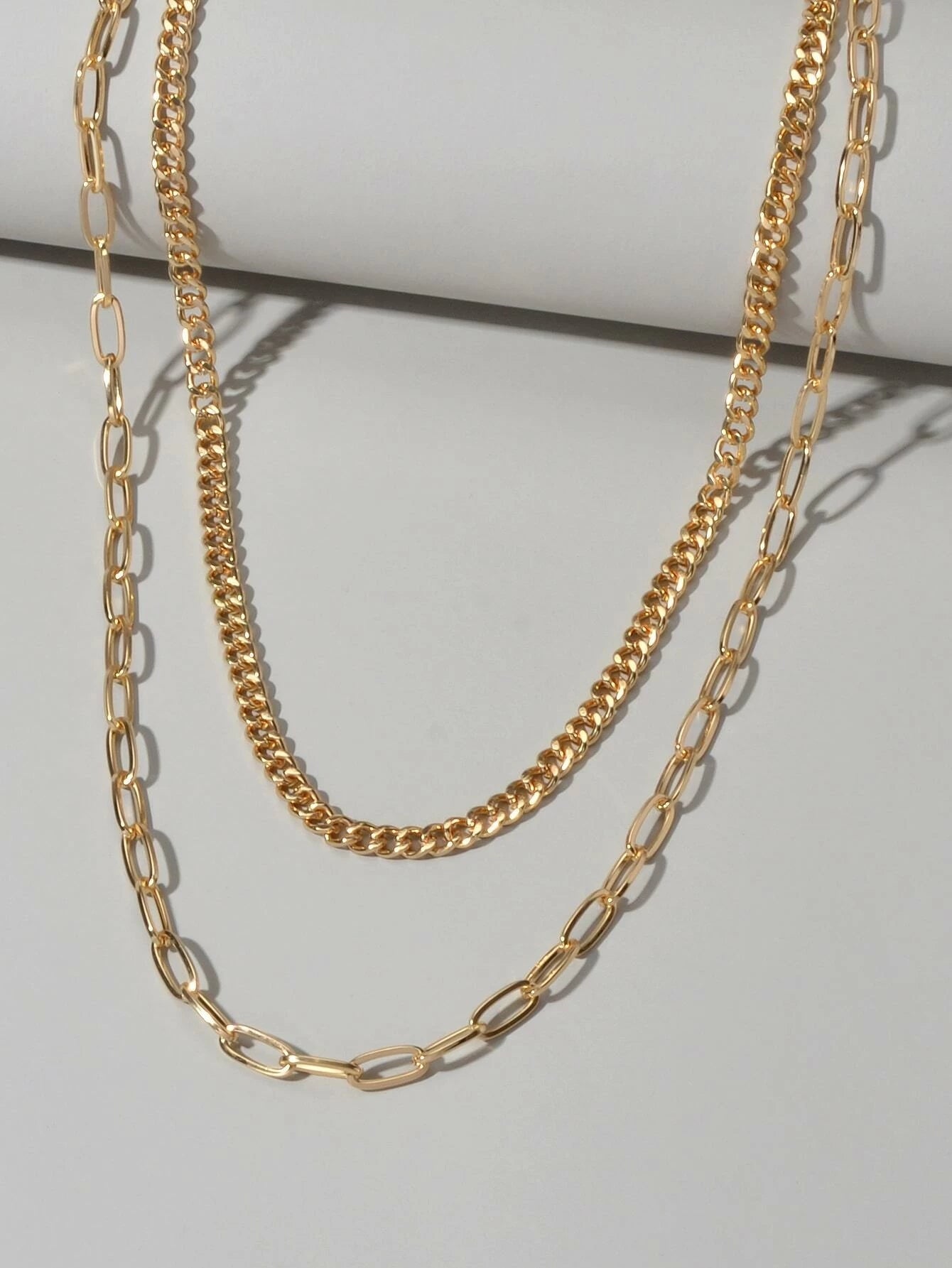 AU Stock 2pcs Chunky Link Chain Statement Layered Necklace Punk Rock Accessories
