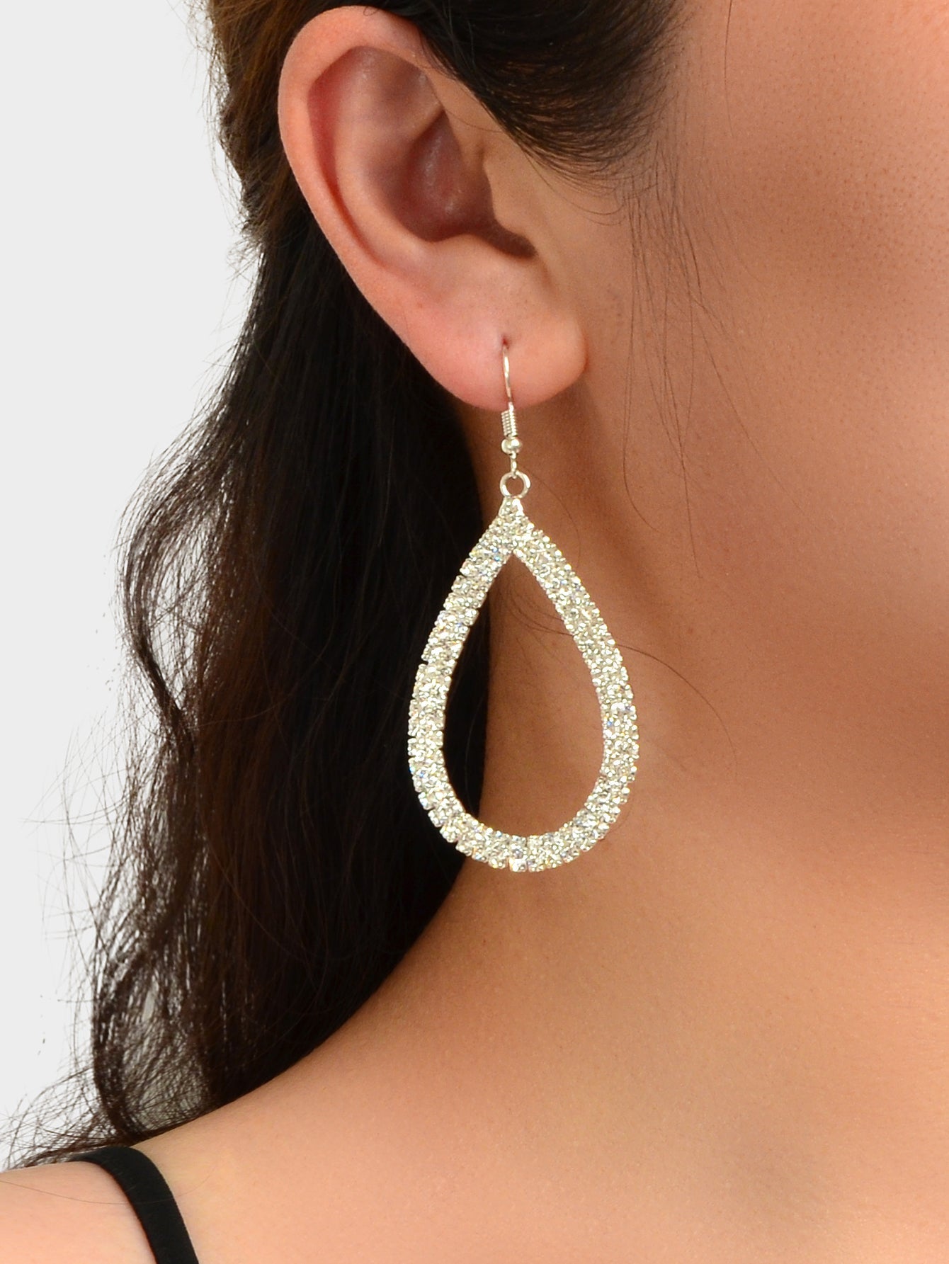 Shinning Full Rhinestone Water Drop Earrings Luxury Wedding Birdal Prom Jewelry