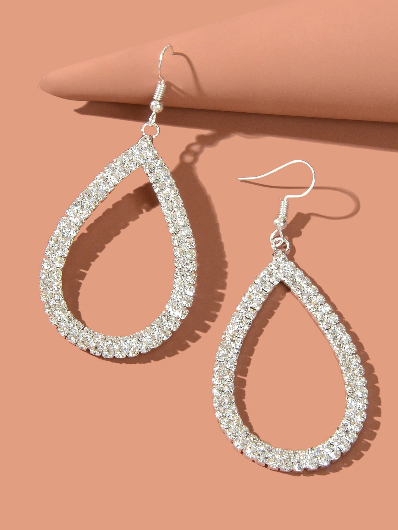 Shinning Full Rhinestone Water Drop Earrings Luxury Wedding Birdal Prom Jewelry