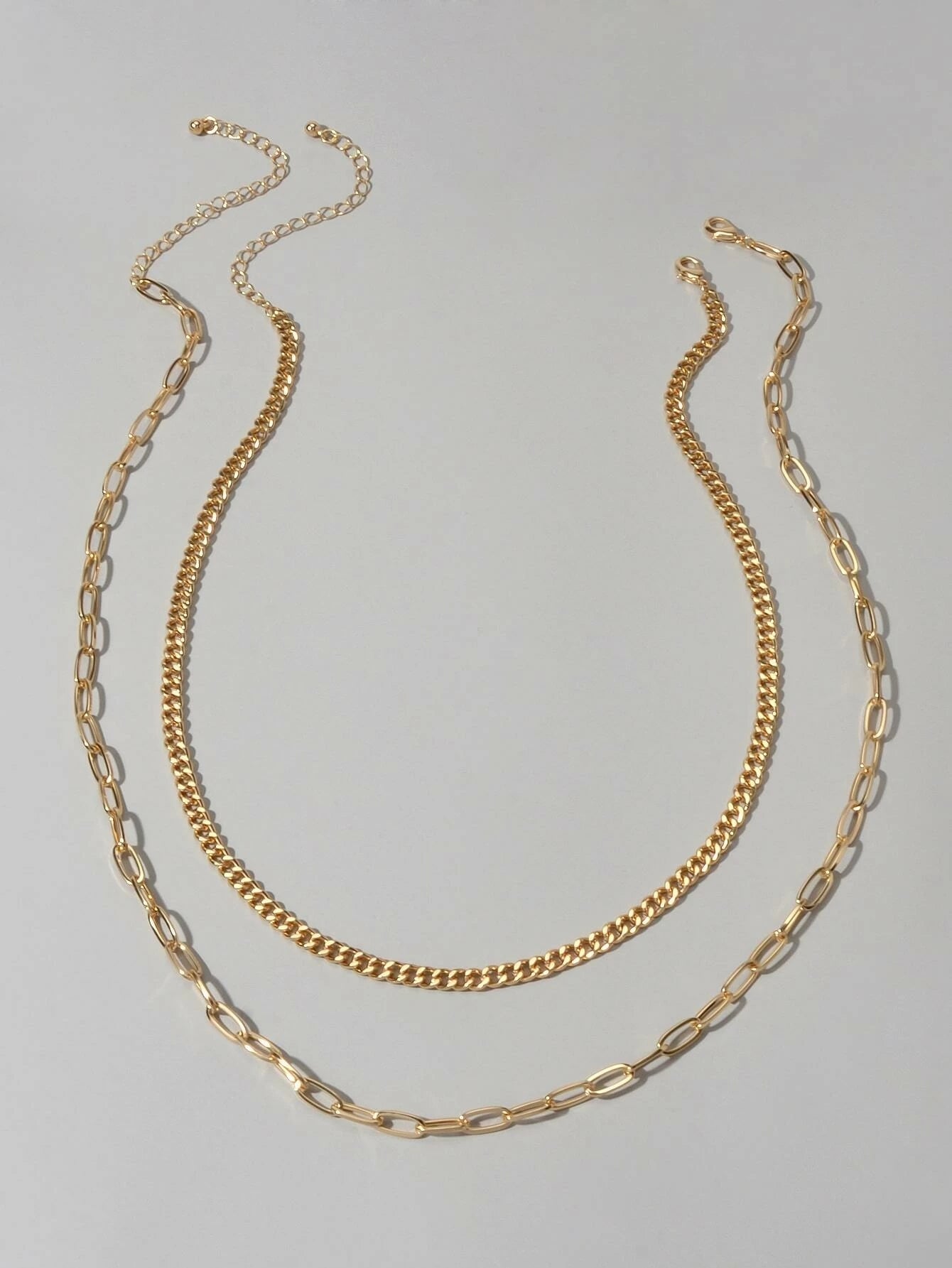 AU Stock 2pcs Chunky Link Chain Statement Layered Necklace Punk Rock Accessories