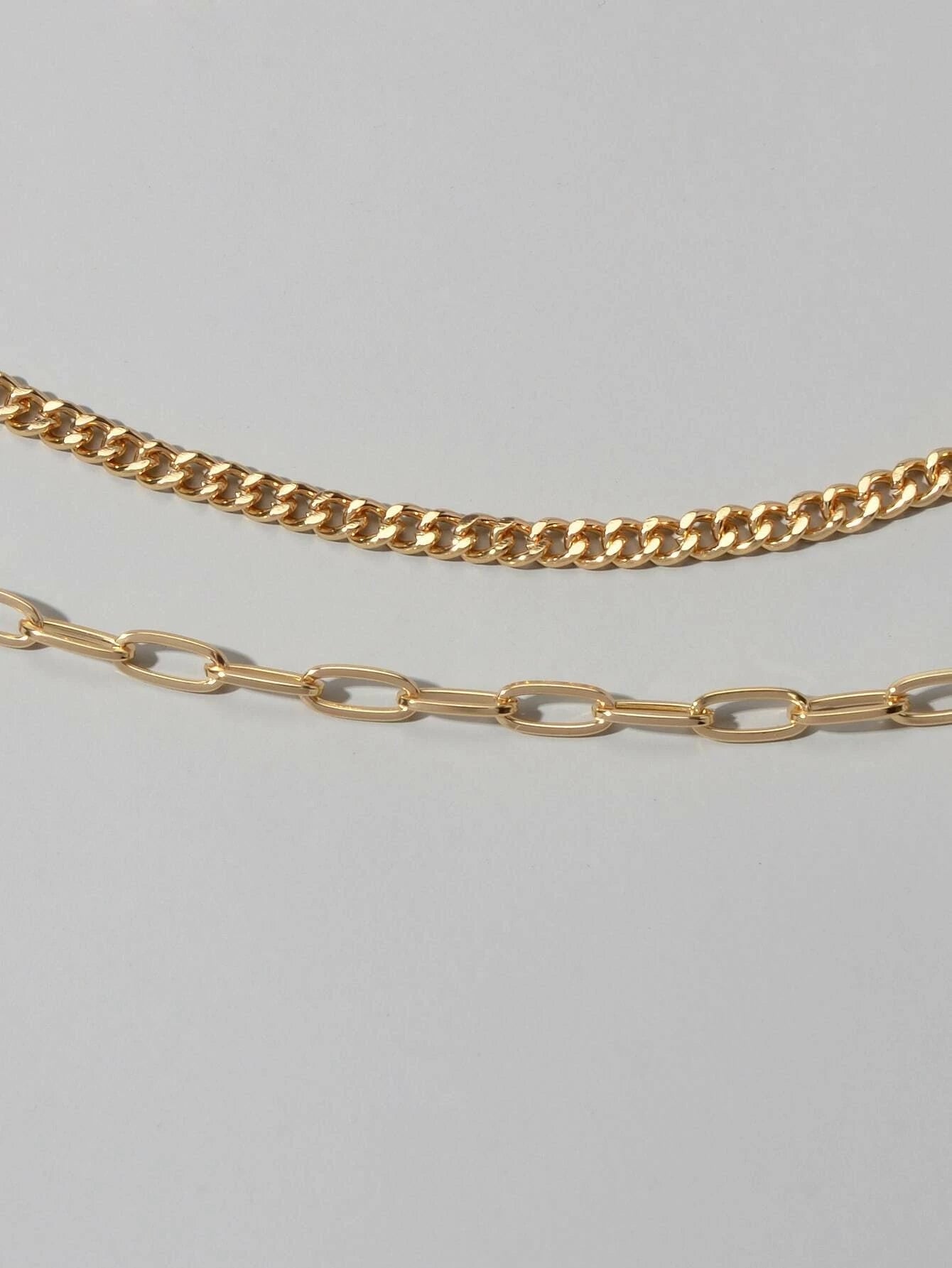 AU Stock 2pcs Chunky Link Chain Statement Layered Necklace Punk Rock Accessories