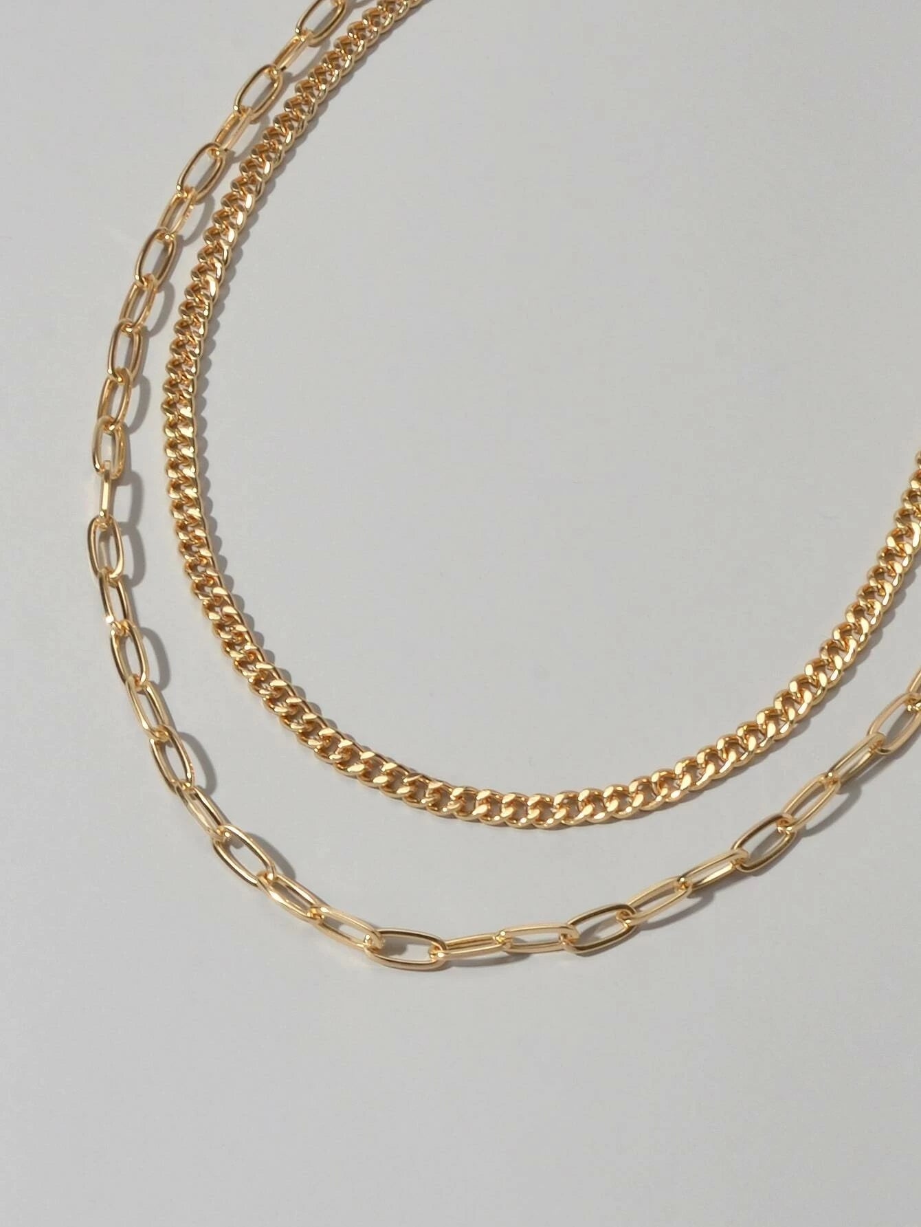 AU Stock 2pcs Chunky Link Chain Statement Layered Necklace Punk Rock Accessories